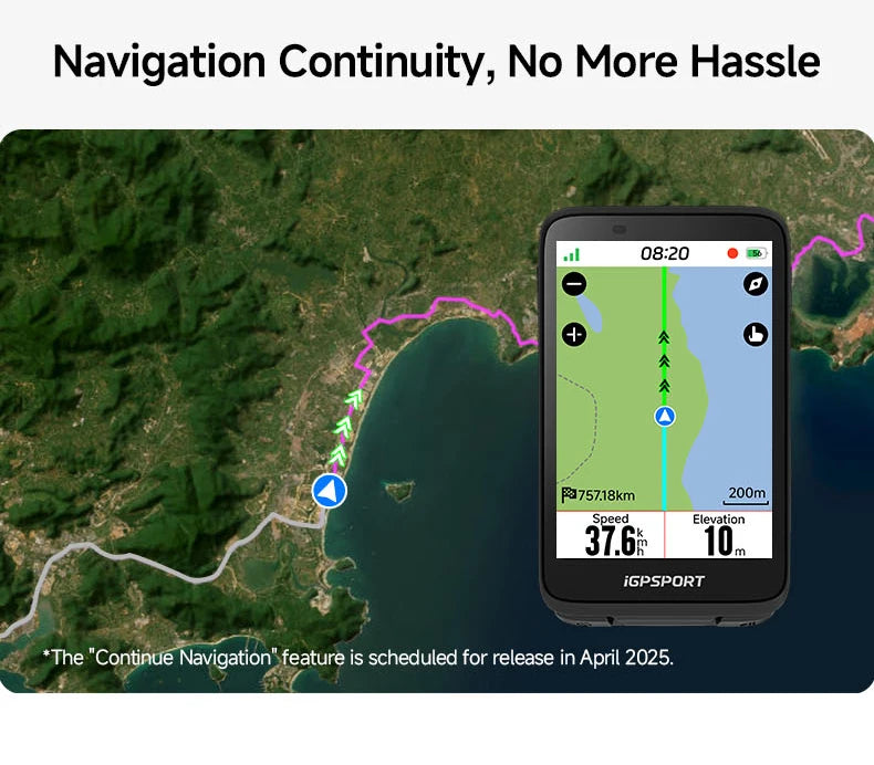 iGPSPORT Bicycle GPS Computer BiNavi Touchscreen
Map Navigation 35 Hours Battery Life  Waterproof Route Planning