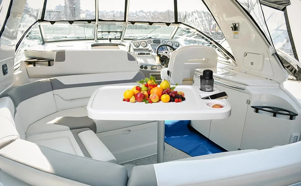 Removable Boat Table, 34X18 inch Rectangular Pontoon Marine,  
RV Top, Phone Holder,  ABS Waterproof and Anti-Aging