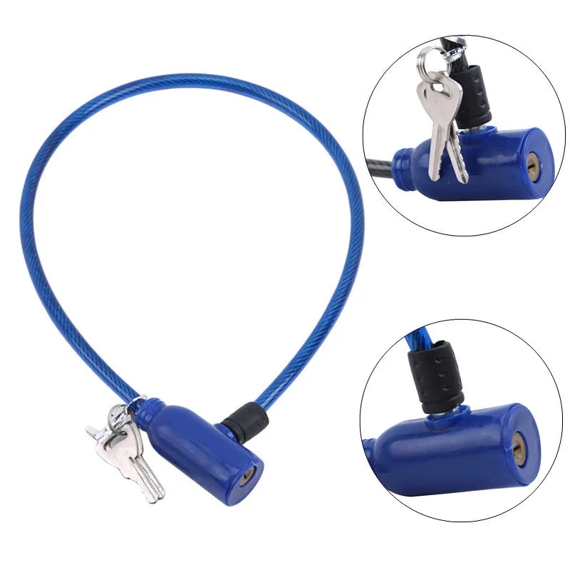 Bicycle Lock Exquisite Steel Cable. anti-theft With 2 Keys