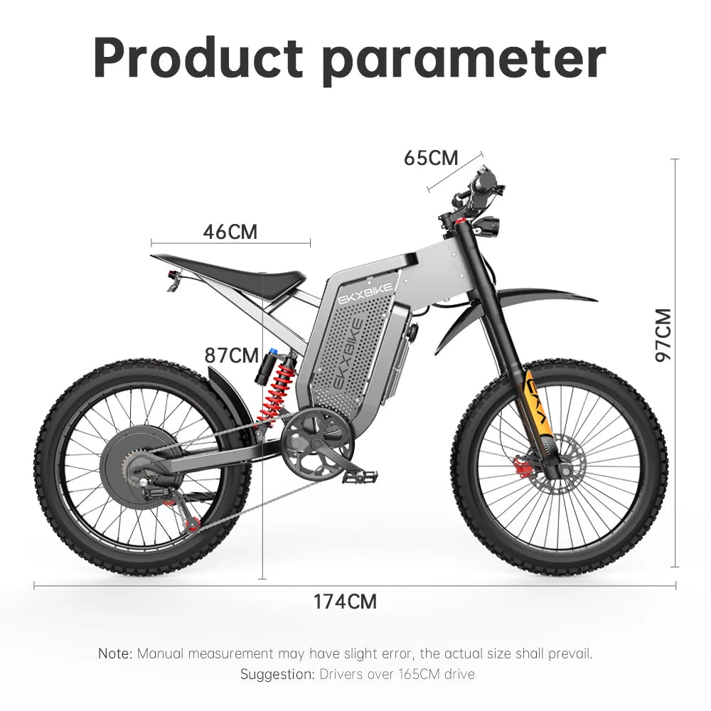 EKX X21 Max Electric cycle
3000W Brushless Gearless Motors
 60V30AH Lithium Battery Speed 85Kmh Adult Off Road Ebike
