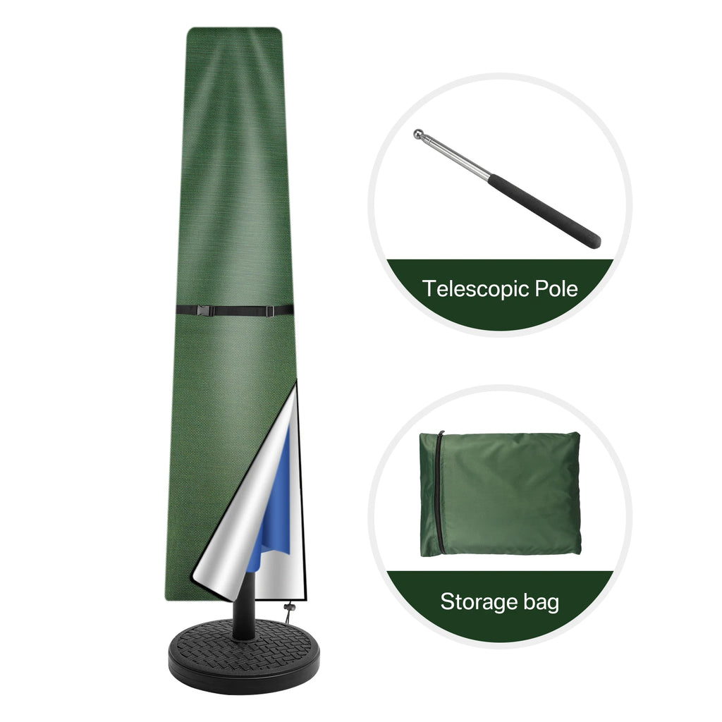 Parasol Cover Waterproof 210D Garden Umbrella Cover with Zip Fit for Outdoor Garden Parasol Multipurpose Rain Umbrella Covers