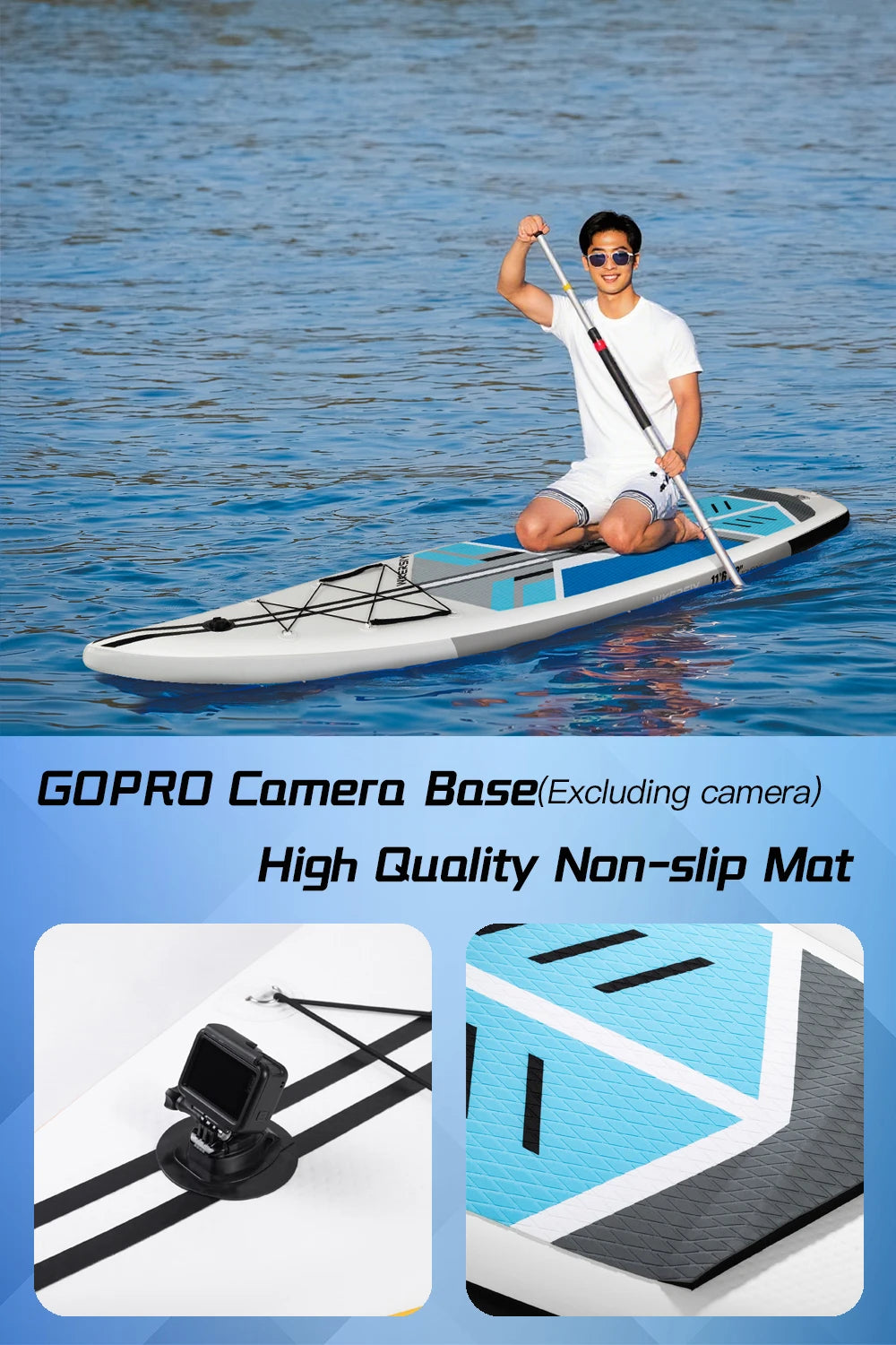 12'6 cruising paddle board for turing SUP Inflatable with 32" width and big capacity paddle board suitable for 2 persons