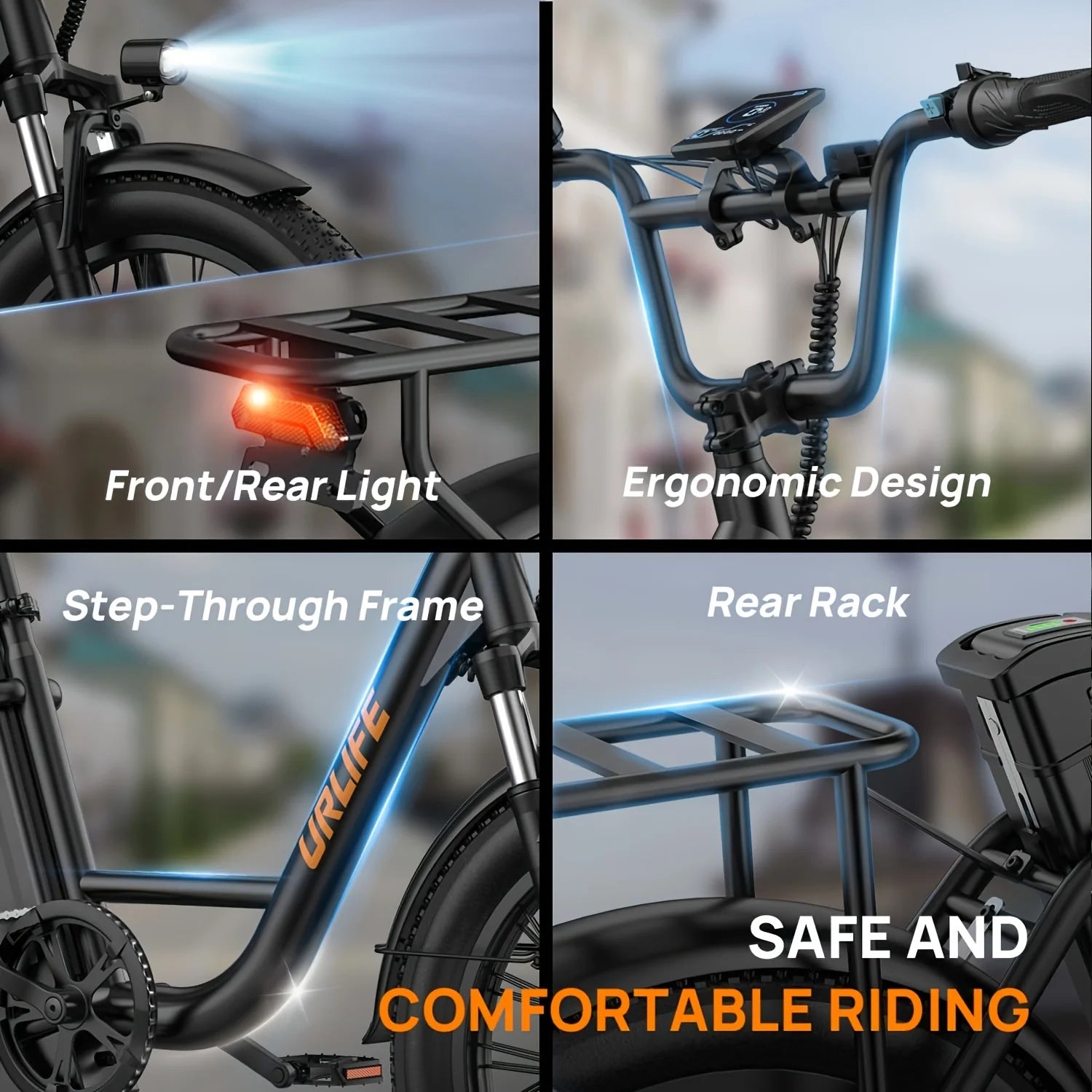 URLIFE 1000W E20 Electric Bike | 
48V 13Ah Removable Battery,
 20MPH, 20''X3" Fat Tire, 7-Speed  with Dual Disc Brake