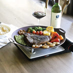 14-inch Nonstick Round Griddle Grill Pan,
for Korean BBQ/Teppanyaki , Tawa, Roti / Induction Ready/Made in Korea