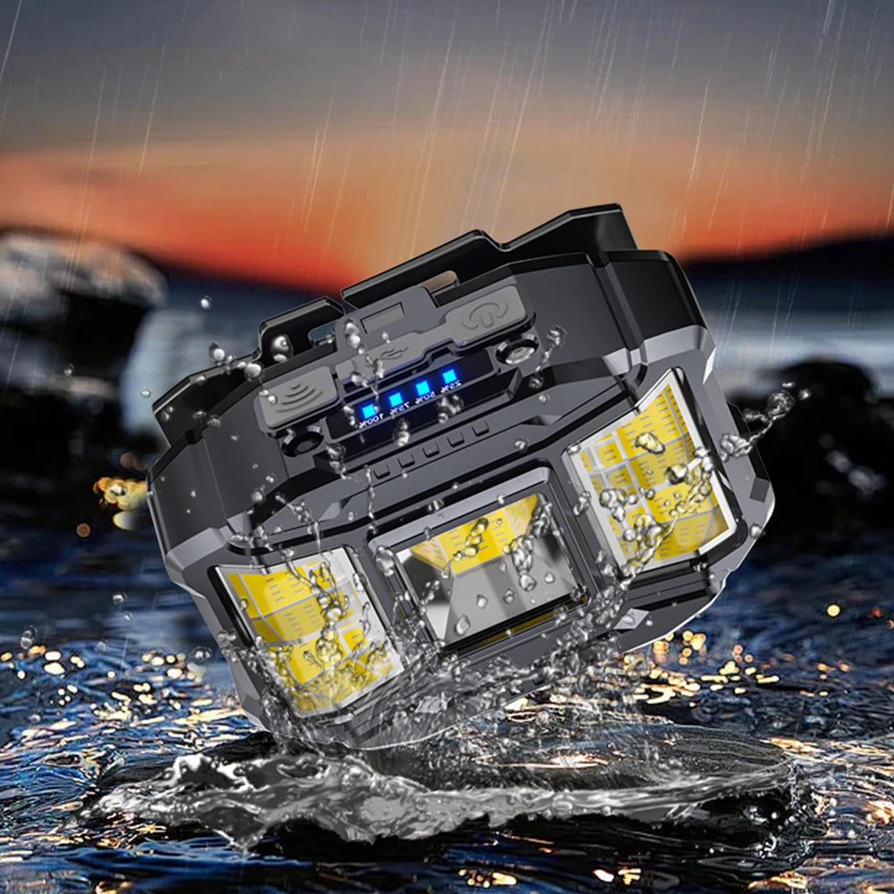 LED Strong Headlight,  Motion Sensor, Induction Headlamp 
owerful for Outdoor Night Fishing