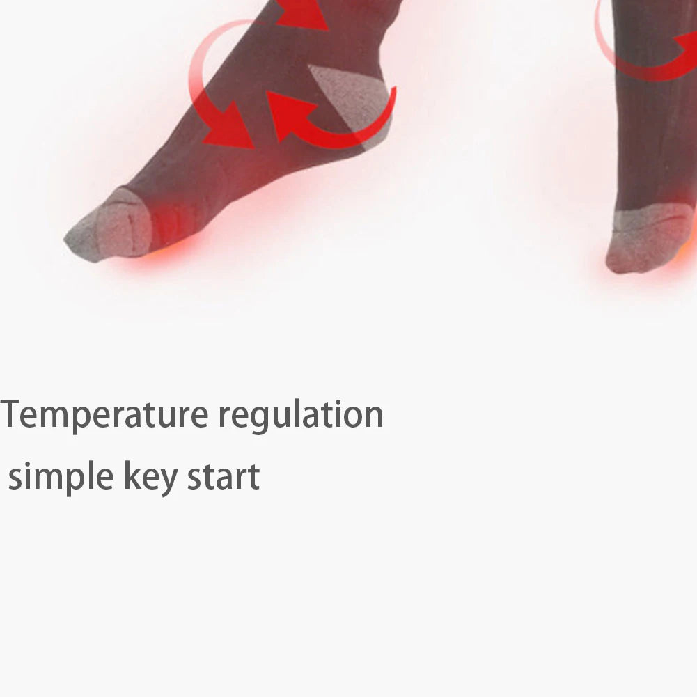 1Pair Winter Heated Socks Anti Slip 
Battery Powered 
Cold-Proof  Heating Warm Long Socks For Outdoor Skiing Hiking