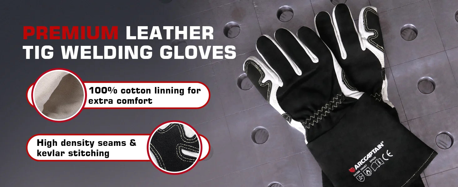 ARCCAPTAIN Welding Glove 14 inch 
Multifunctional  Goatskin Leather Protection For Welders Against Scalding