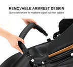 PU Leather Baby Stroller 2 in 1 Travel System 
High Landscape Portable Baby Pram
Newborns Aluminum Frame Baby Carriage