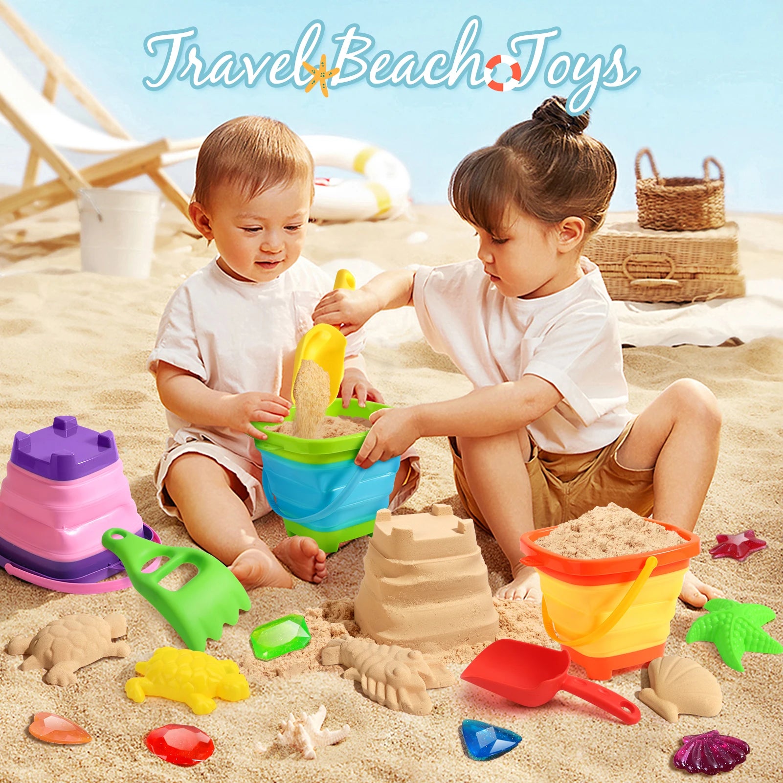35pcs Beach Toys Summer Outdoor Games 
Sand Play Plastic Bucket,   Watering Bottle,   Shovels Kids Beach Water Game Toys gifts