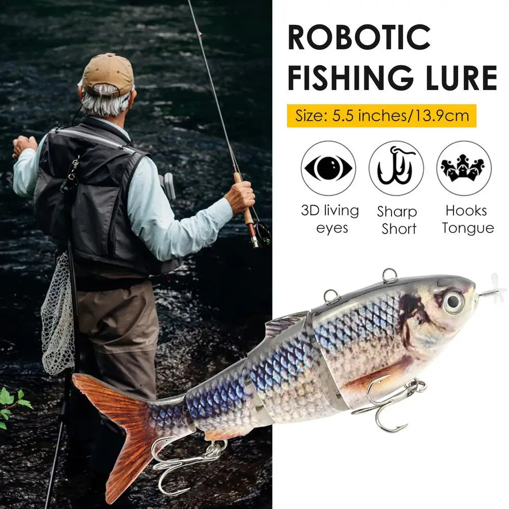 Robotic Fishing Lure USB Rechargeable Self Swimming  Smart Lure Automatic