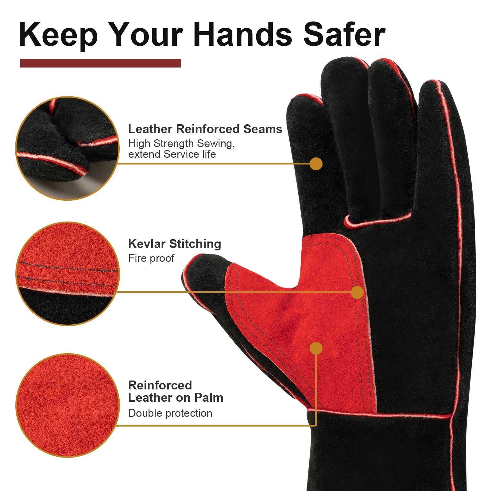 ARCCAPTAIN 16inch Welding Gloves Multifunctional 
Heat Resistant Mig/Stick/Tig Welder