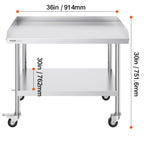 SucceBuy Stainless Steel Work Table Commercial Food Prep  
with 4 Wheels 
Heavy Duty for Restaurant Home