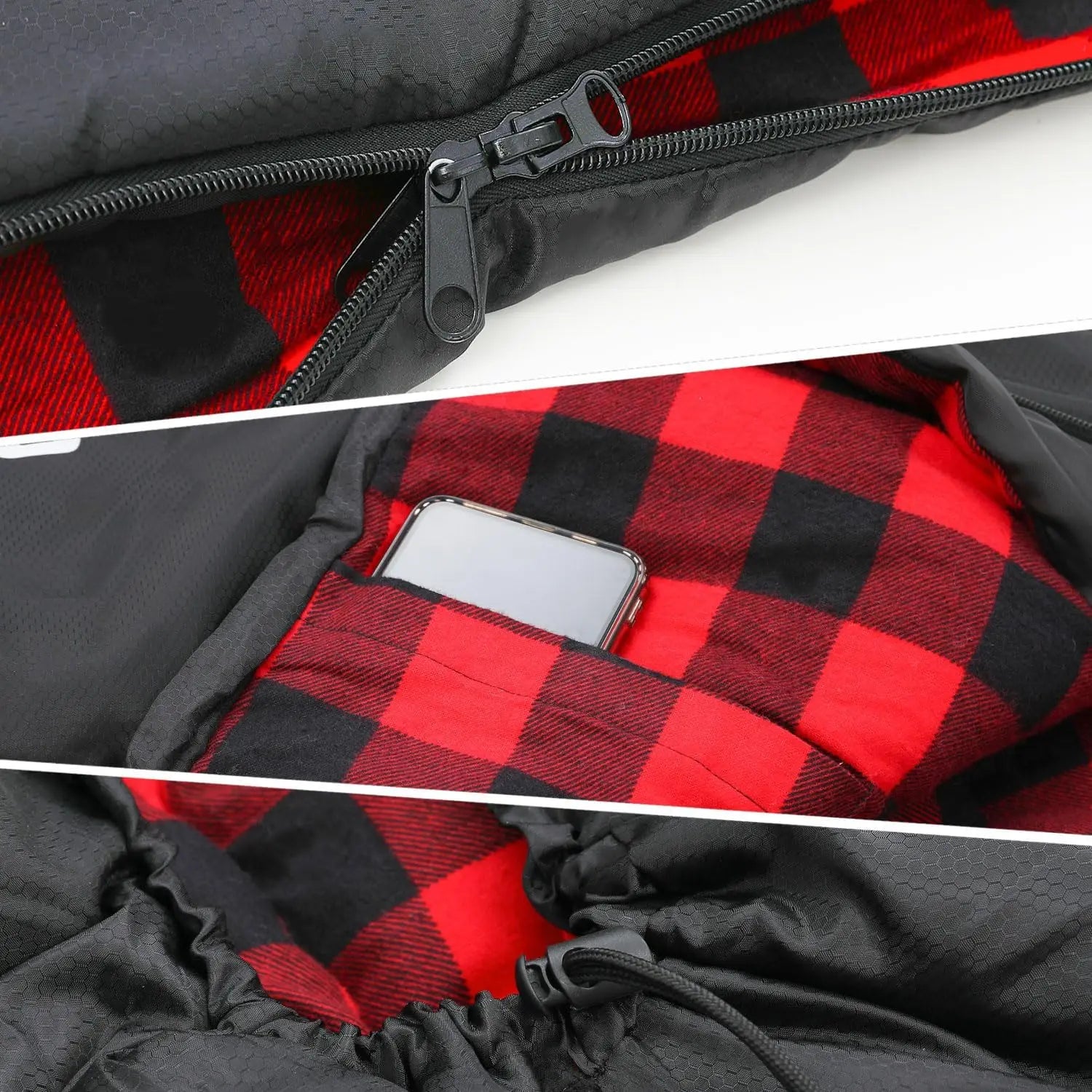 Extra Large Flannel Sleeping Bag for Adults, 0 Degree Cold Weather Camping with Pillow
