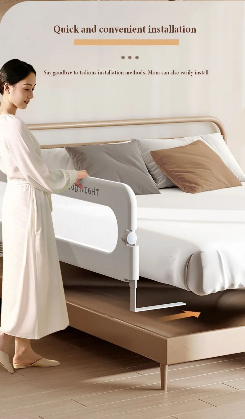 Baby Bed Guardrail Safety Barrier
Sleeping.   Prevent Falling for Babies Crib Toddler Side Protective