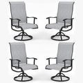 Terrace Swivel Chair, 4-piece Set, 
Outdoor/Indoor  Rocking Chairs, 
All-weather Textile High Back and Metal Frame