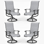 Terrace Swivel Chair, 4-piece Set, 
Outdoor/Indoor  Rocking Chairs, 
All-weather Textile High Back and Metal Frame