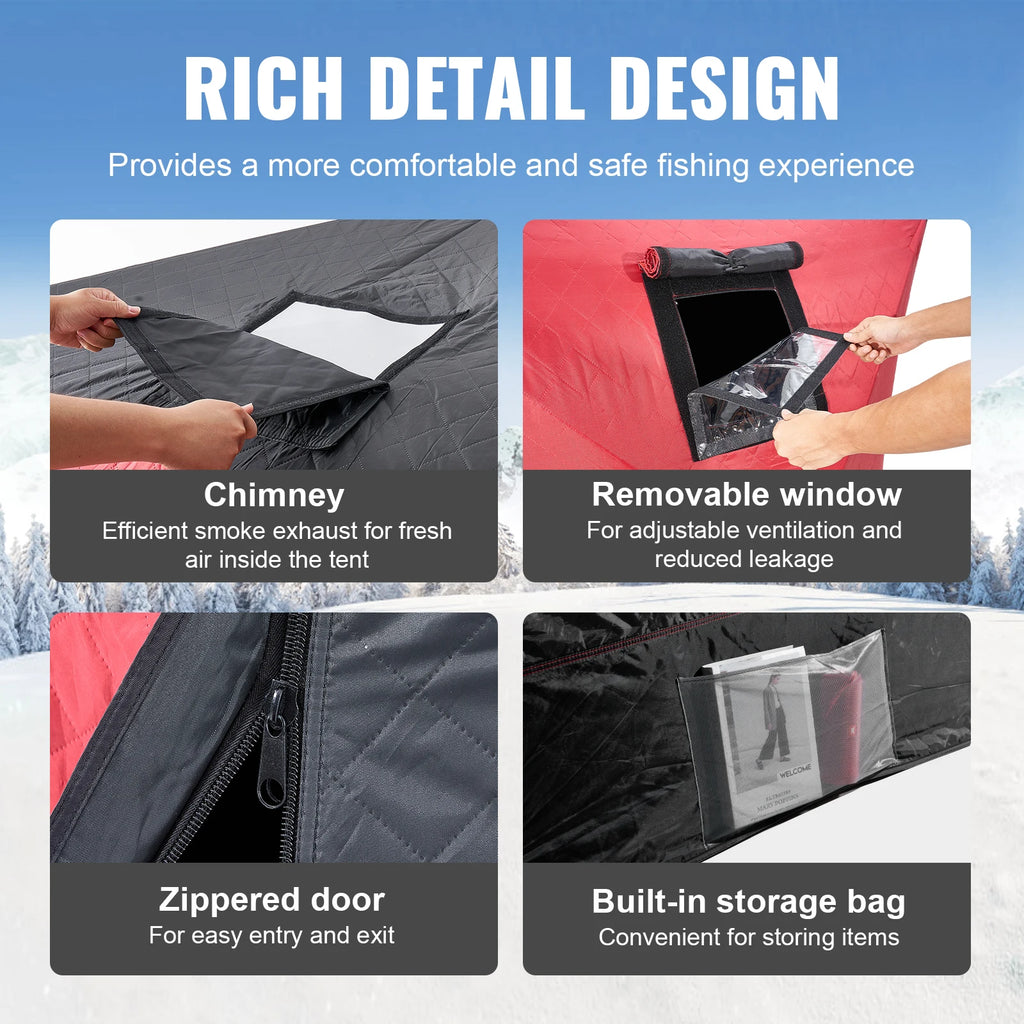 SucceBuy Portable Ice Shelter Insulated
Pop-Up Ice Tent with Carrying Bag