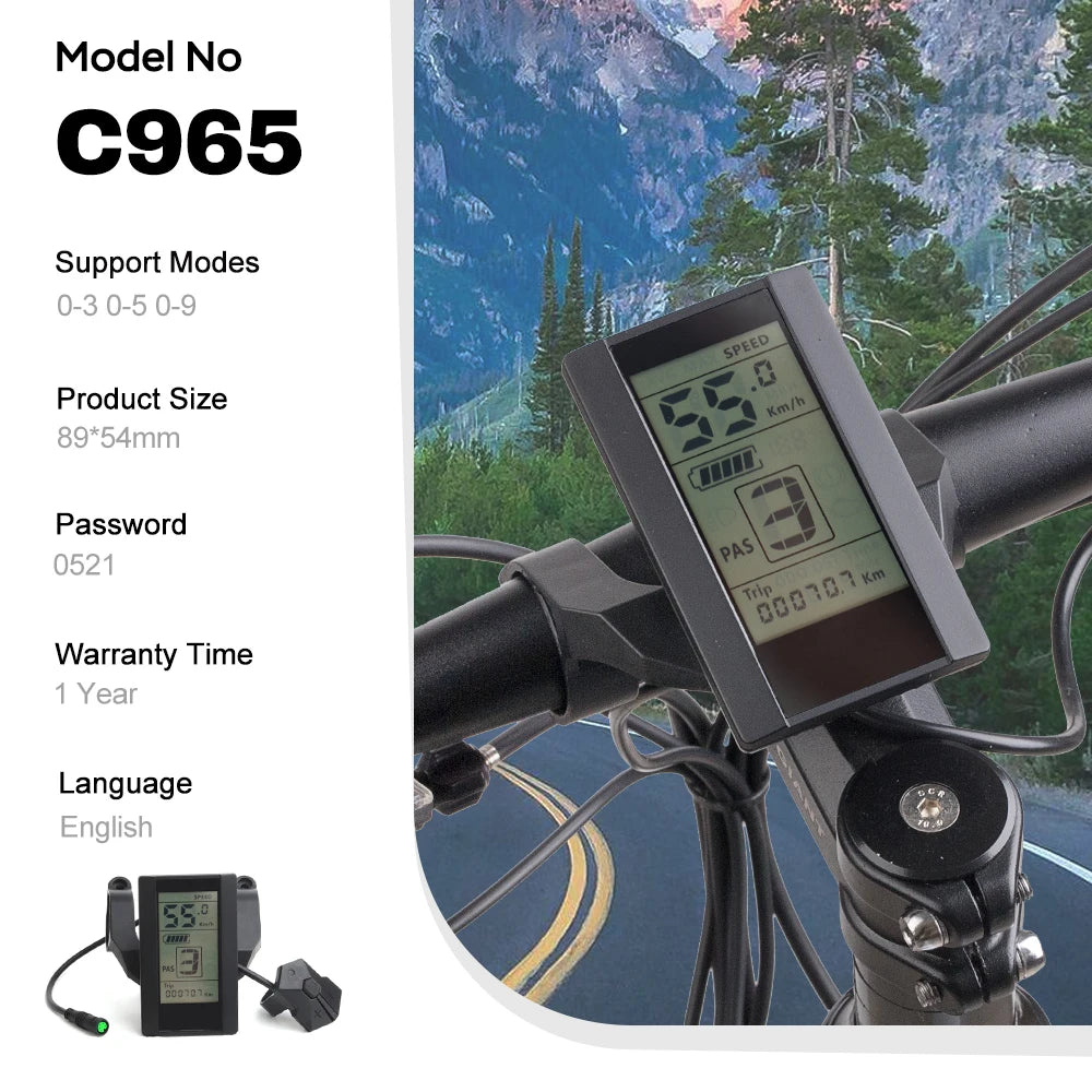 Bafang LCD Color Display Instrument 36V 48V 52V P860C 860C P850C 600C C965 DPC18 BF-UART Protocol Bluetooth 750W Motor E-bike