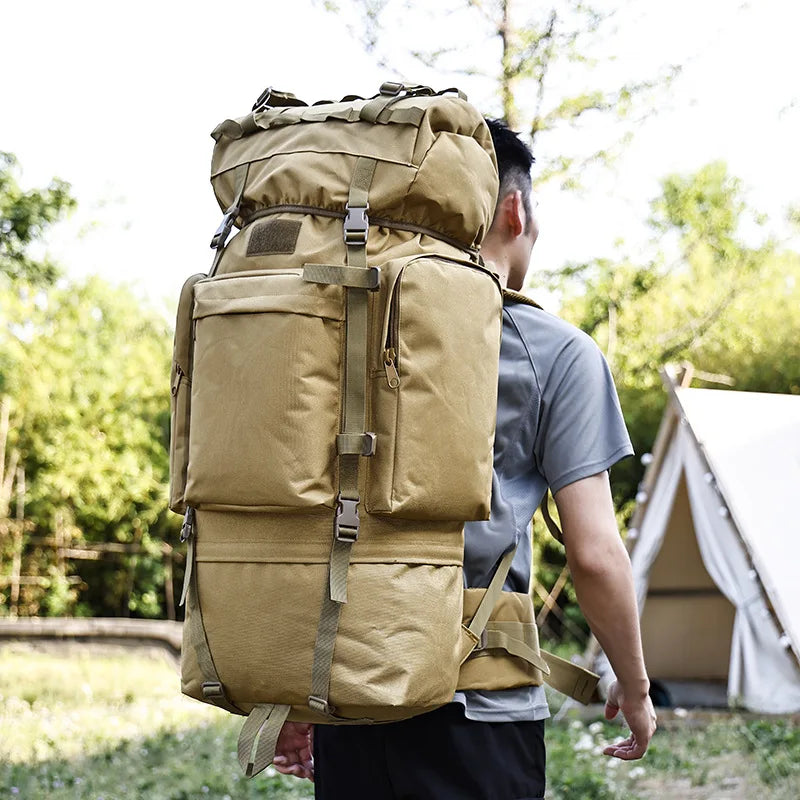 110L Large Capacity Outdoor Backpack Sports Travel  Frame Hiking Bag