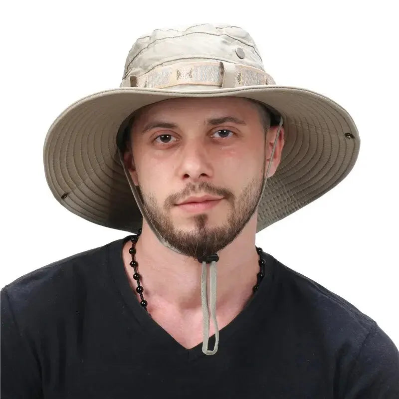 Sun shading hat, with chin strap