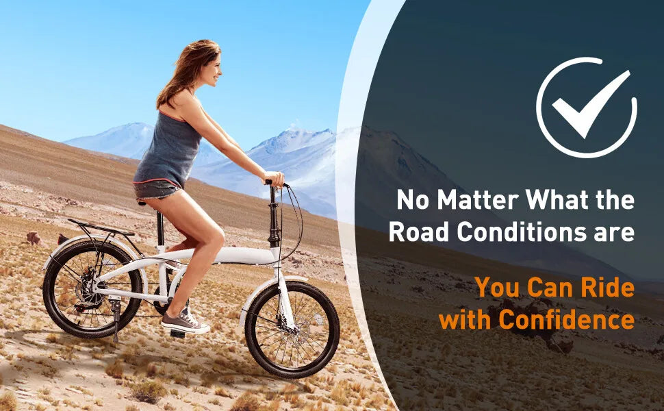 20 Inch Folding Bike 7 Speed Gears High Carbon Steel Frame Adjustable Seat Portable Bicycle for Adults