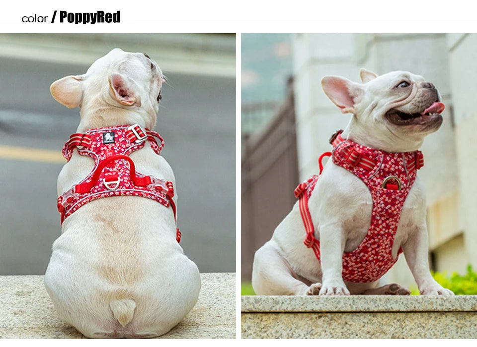 Truelove Pet Dog Harness Floral 
No Pull,      Cotton Fabric Breathable and Reflective Soft for Big ,Medium ,Small, Adjustable Vest