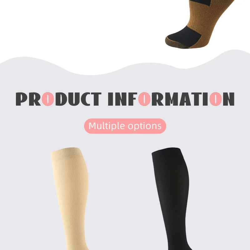 6 pairs copper fiber compression socks 
for men and women for;
 running ,and traveling for nurses and pregnant women mid-calf design