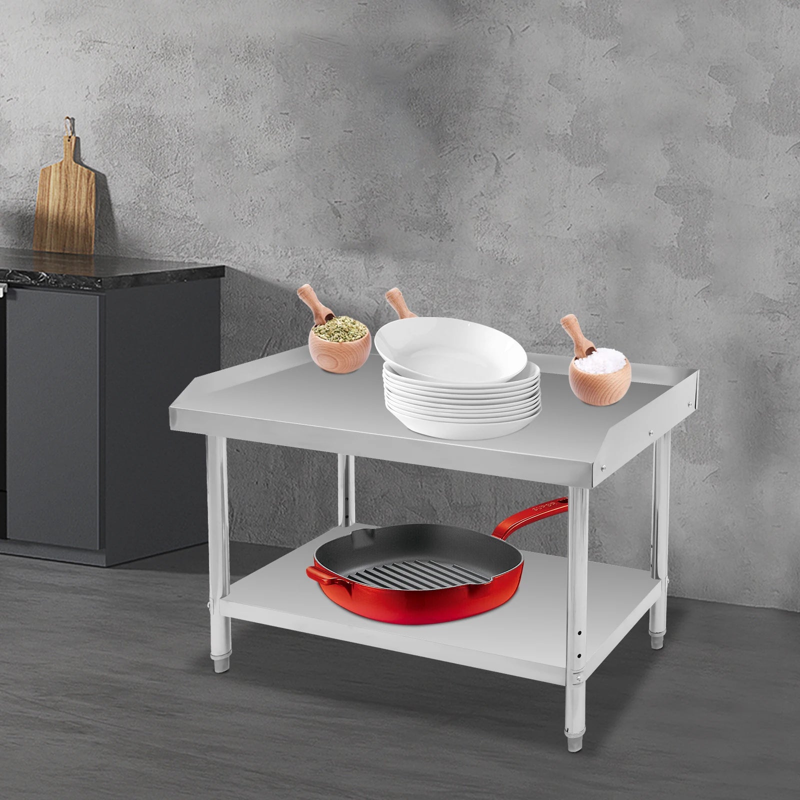 36*24*35 cm Commercial Work Table Work with Backsplash Prep for Kitchen Restaurant ,Garage ,Laundry