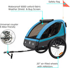 Suspension Bike Trailer & Stroller 2 in 1 Double Seat 
for Toddlers, Kids, Child Bicycle Carrier Jogger