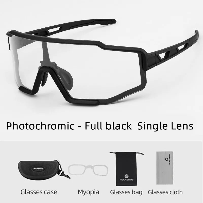 ROCKBROS Photochromic Cycling Glasses Bicycle Polarized Glasses Sports Unisex Sunglasses MTB Road Bike Eyewear Protection Goggle