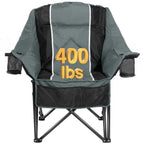 Camping Chair for Adults . Heavy Duty . 400 lbs Padded Folding Chair 
with Wine Glass Holder, 2 Cup Holders amp Side Pockets,