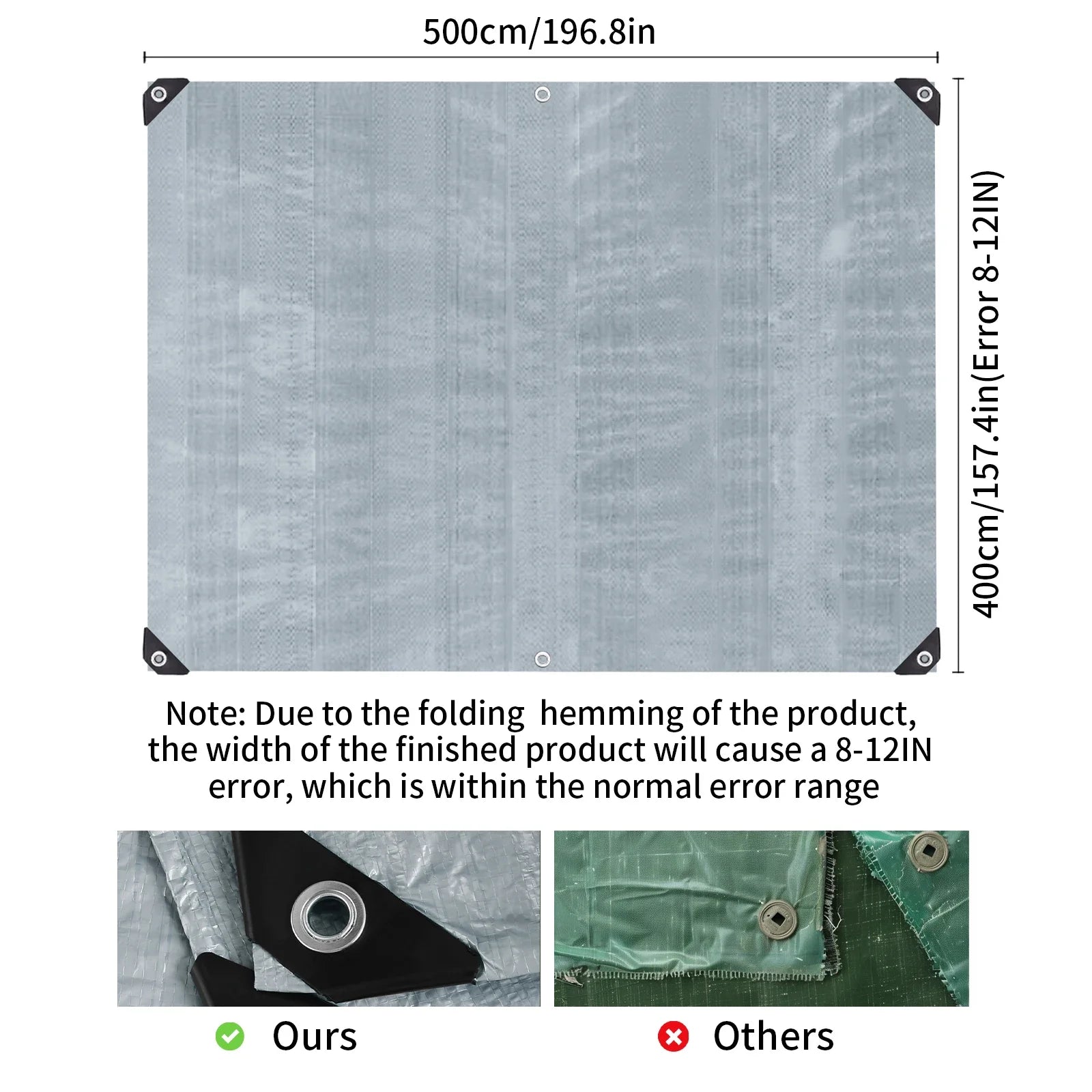 2/3/4/5M Waterproof Tarp Cover Thickened Heavy Duty Protective Cover Multipurpose Camping Tarpaulin for Emergency Rain Shelters