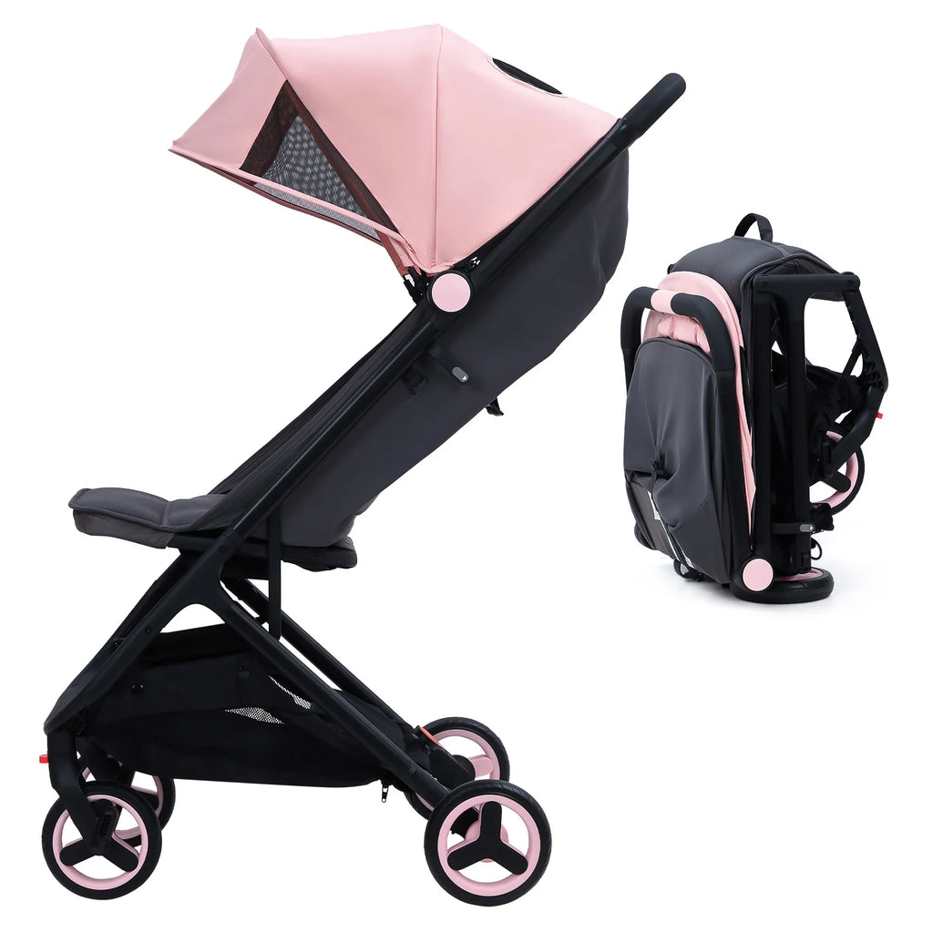 Lightweight Baby Stroller, Compact 
Umbrella Stroller with Adjustable Canopy/Footrest/Backrest,
One-Hand Folding Newborn Stroller