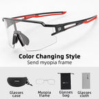 ROCKBROS Cycling Photochromic Glasses UV400 Outdoors Sports Sunglasses Bicycle Mens Frameless Glasses Goggles Technical Eyewear