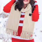 USB Charging Electric Heated Scarf Adjustable Temperature Electric Winter Warmer Unisex Creative Neck Warmer