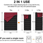 Waterproof 2-Person Cotton Flannel Sleeping Bag - 
Ideal for Camping, Backpacking, Hiking, and Outdoor Adventures