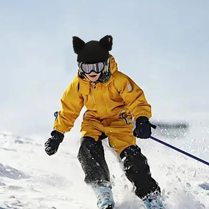 Ski Helmet Cover 
Funny Single Board Double Board Warm Ski Helmet Cover Personality Cover  Cat Ear Skiing Warmer