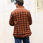 Men's Jackets Winter Windproof Warm 
Casual Bomber Coat Plaid Sherpa Lined Flannel Outdoor Classic  US Size