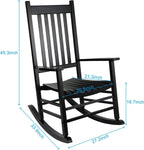 Wooden Rocking Chair Set - 2 Porch Rockers 
With Outdoor Side Table, Perfect for Indoor too