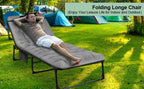 Portable Folding Camping Cot -
3-Position Adjustable Reclining Lounge Chair
 with Pillow, Outdoor Sleeping Bed (68cm Wide)
