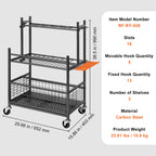 SucceBuy 16 Slots Garden Tool Organizer Yard Tool 
Tower Rack with Hooks Wheels 
Long-Handled Rake Stand Holder for Garage Storage