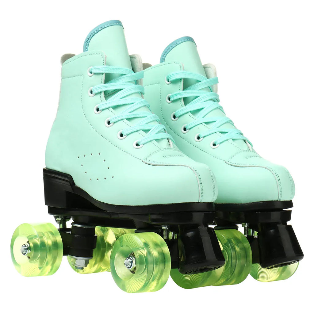 2025 Double-Row Roller Skate Shoes  
4 Wheels Skates For Women Men Outdoor Sport Skating Training Quad Sneakers Size 34 35 36-45