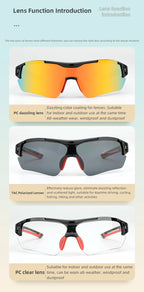 ROCKBROS 3 Lens Bicycle Glasses Adjustable Polarized Bicycle Sunglasses Eyewear Men Women Sports MTB Road Cycling Glasses