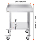 SucceBuy Stainless Steel Work Table Commercial Food Prep  
with 4 Wheels 
Heavy Duty for Restaurant Home