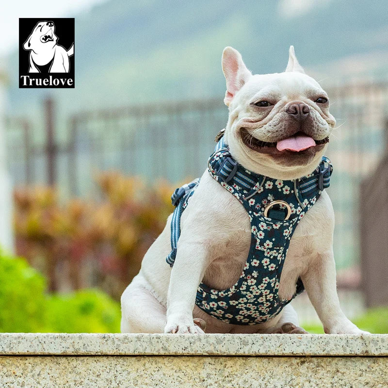 Truelove Pet Dog Harness Floral 
No Pull,      Cotton Fabric Breathable and Reflective Soft for Big ,Medium ,Small, Adjustable Vest