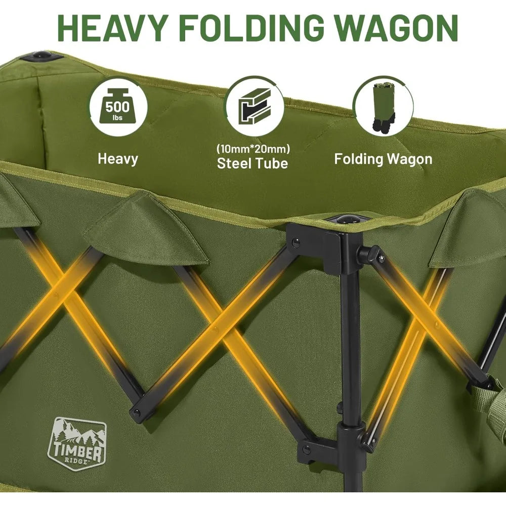 Outdoor Folding Stroller with Brakes and Cup Holders, 
500-pound Heavy-duty All-terrain Wheels