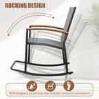 3 Piece Outdoor Rocking Bistro Set . 
Textilene Fabric , Small  table 
Patio Furniture Set , for Front Porch
