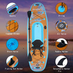 HHSJZWCY 10' Inflatable Stand Up Paddle Board Kayak, 
34'' Extra Wide, for Adults, with Seat, PaddleBoard for Fishing,Touring,