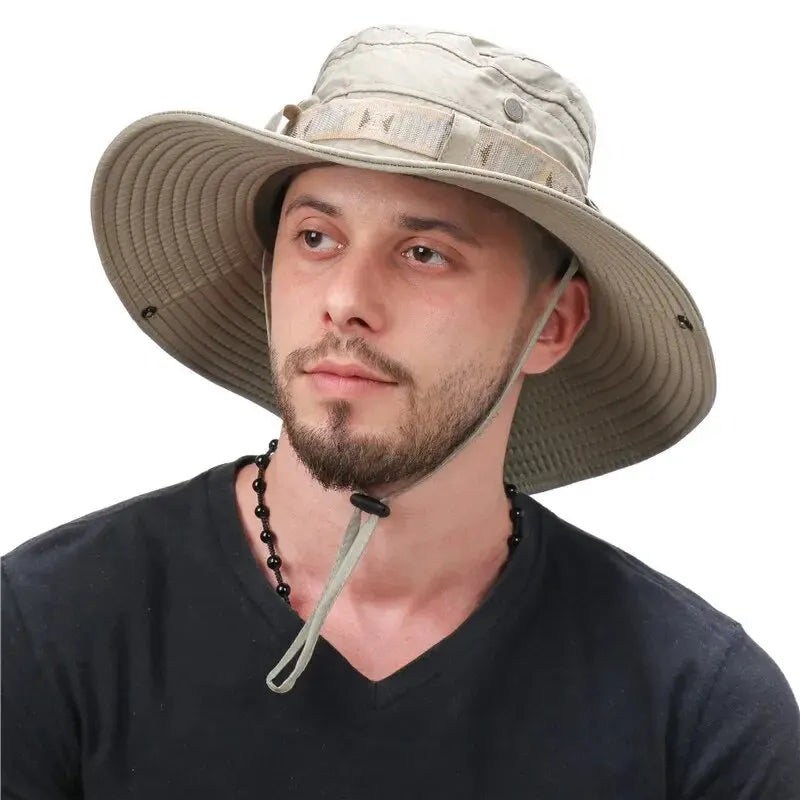 Sun shading hat, with chin strap