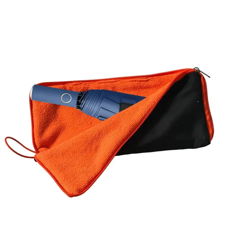 Folding Umbrella Bag Wet Umbrella Bags with Zipper Chenille Quick-Drying Umbrella Bag Durable Hand Towels for Cars Home